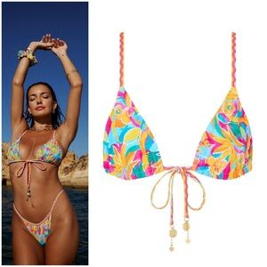Floral Multicolor Bikini Top only